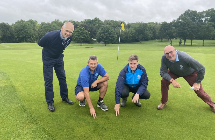 Pictured; Steve Brine with the Alresford Golf Club team