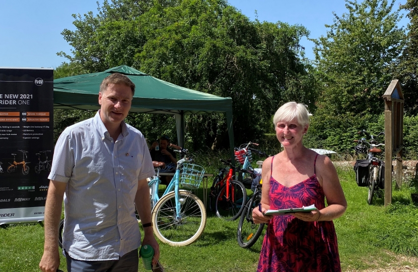 Pictured; Steve Brine MP with Colden Common and Twyford City Councillor, Sue Cook.
