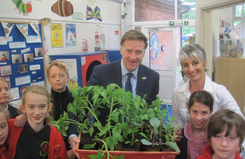 Pictured; Steve Brine MP with Head Teacher Ms. Alison Driver and members of the Compton All Saints “Green Team”. 