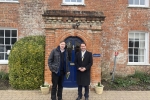 Pictured; Steve Brine MP with headmaster Andrew Harvey outside the school office