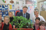 Pictured; Steve Brine MP with Head Teacher Ms. Alison Driver and members of the Compton All Saints “Green Team”. 